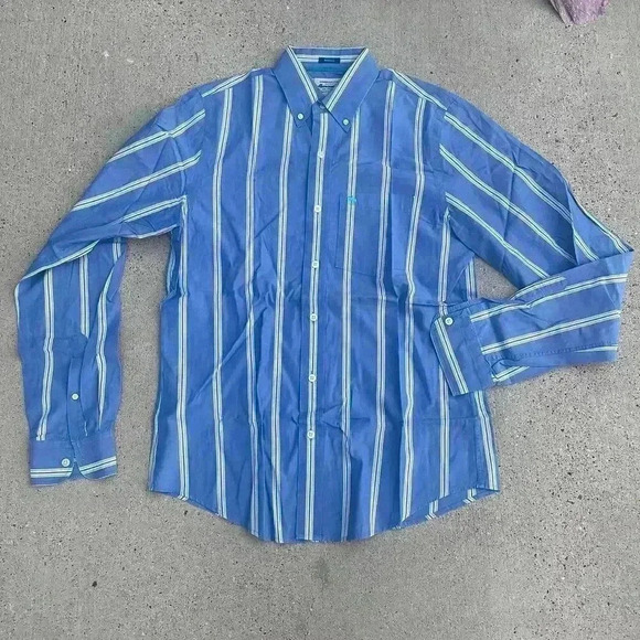 Vintage Y2k Abercrombie & Fitch Mens Muscle Stripped Button Up Preppy Moose Logo - Picture 1 of 6